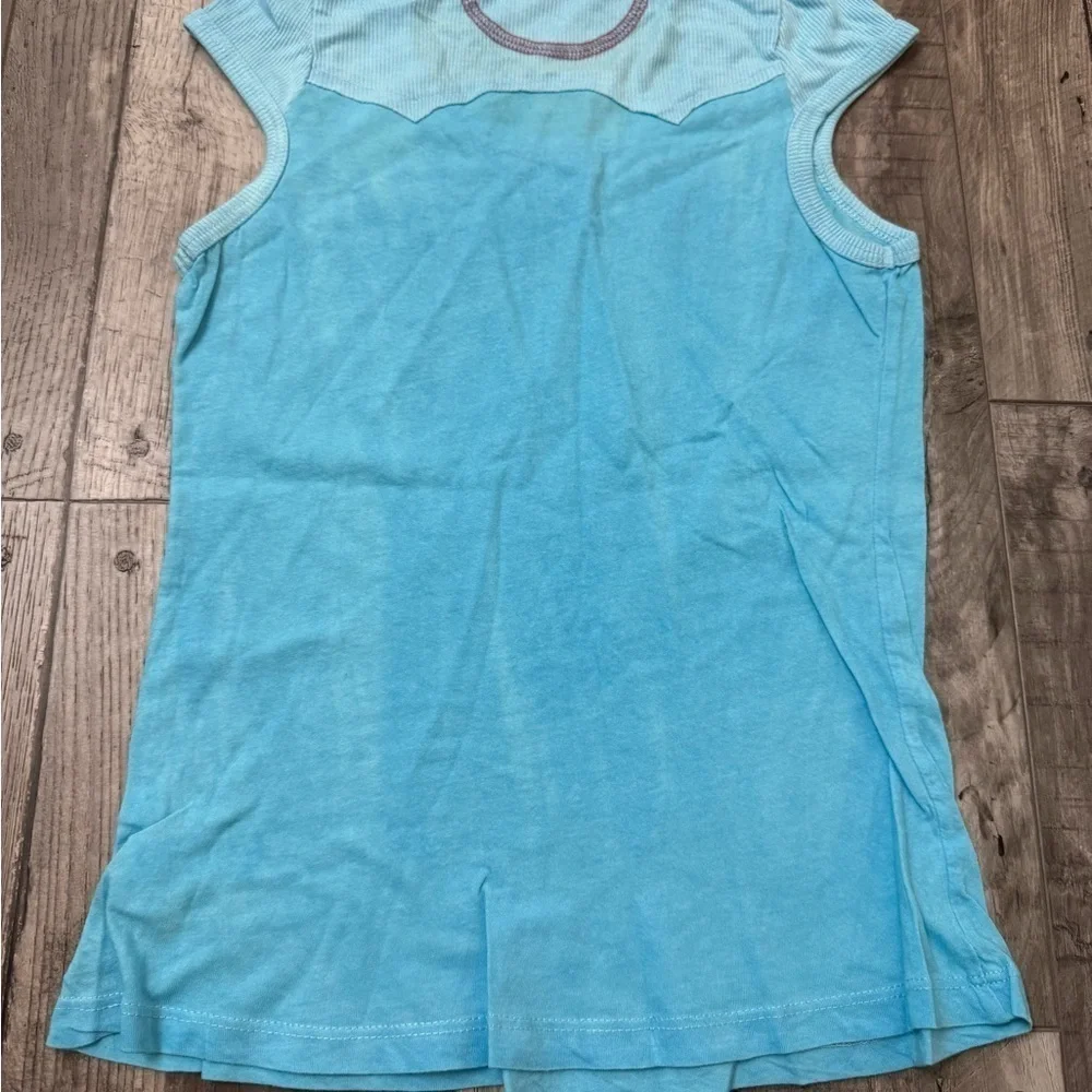2000s Y2k Miss Me Blue NEW Cap Sleeve Baby Tee Lightweight Womens Large Fitted